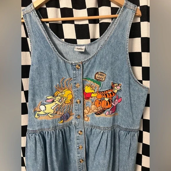 Disney Store Vintage Winnie The Pooh Denim Dress - Picture 7 of 11